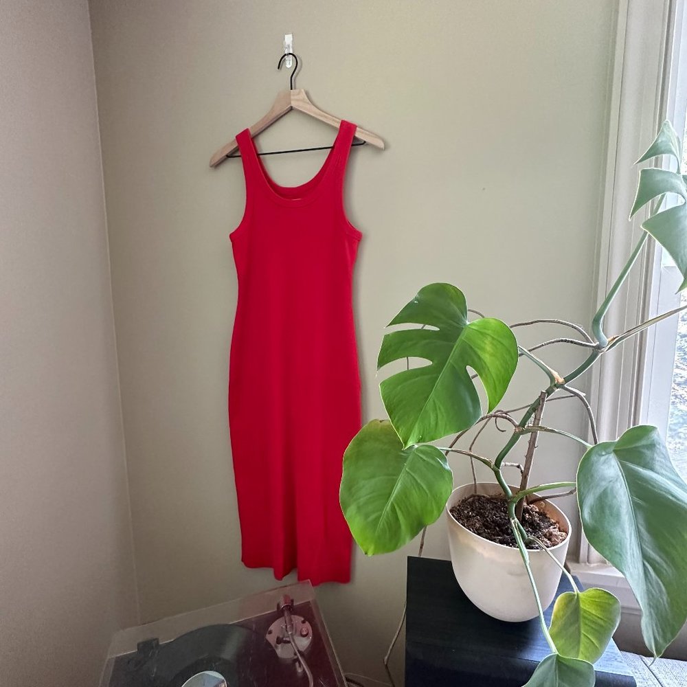 Everlane ribbed organic cotton tank dress